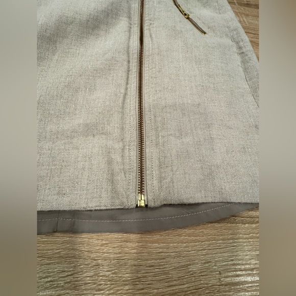 J. Crew Light Gray Mini Skirt with Gold Zipper - Picture 5 of 11